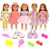 BARWA 18 inch Doll Clothes and Accessories 5 Sets Clothes Dress Outfits with 2 Pairs Shoes for 18 Inch Dolls view 1