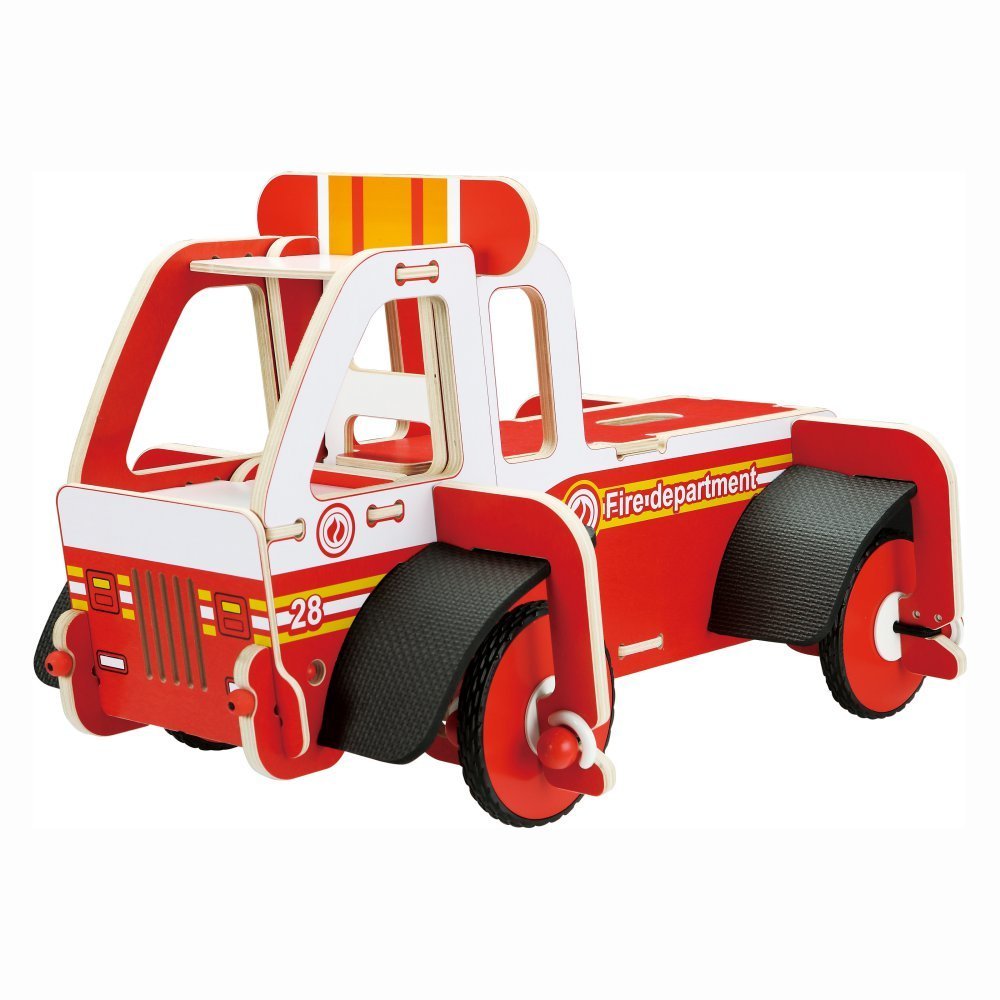 Kids Preferred Buildex Fire Engine 28 Ride-On Wooden Push Toy