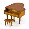 MusicBoxAttic Incredible Wood Tone Miniature Replica of A Baby Grand Piano with Bench - Many Songs to Choose - What The World Needs Now view 2