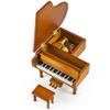 MusicBoxAttic Incredible Wood Tone Miniature Replica of A Baby Grand Piano with Bench - Many Songs to Choose - What The World Needs Now view 3