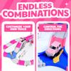 168 PCS Pink Magic Bendable Race Track Toy, Snap Together Create a Road Flexible Track Car Set for Toddlers, Kids, Boys, and Girls view 3