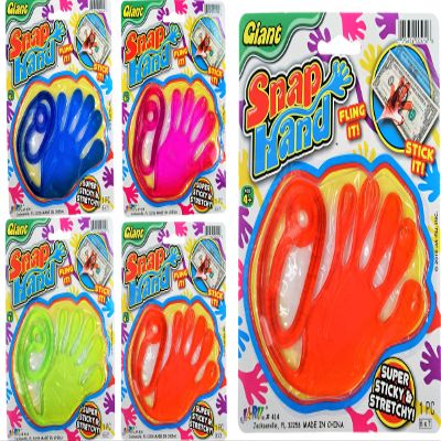 JA-RU Giant Glitter Sticky Hands (3 Toys Assorted) Large Stretchy Hand. Halloween Party Favors, Goodie Bag Stuffers & Classroom Prizes. Sensory Slap Toys for Kids. Piata Stuffing. 414-4A