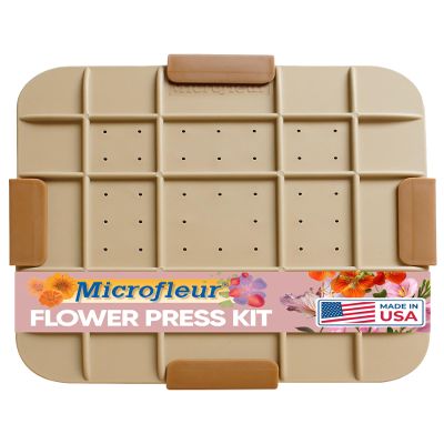 Microfleur Max Art Flower Presser Kit Quick & Easy Pressing with Washable Cloth, Vibrant Color Retention, Fits Most Microwaves, 9" (23 cm)