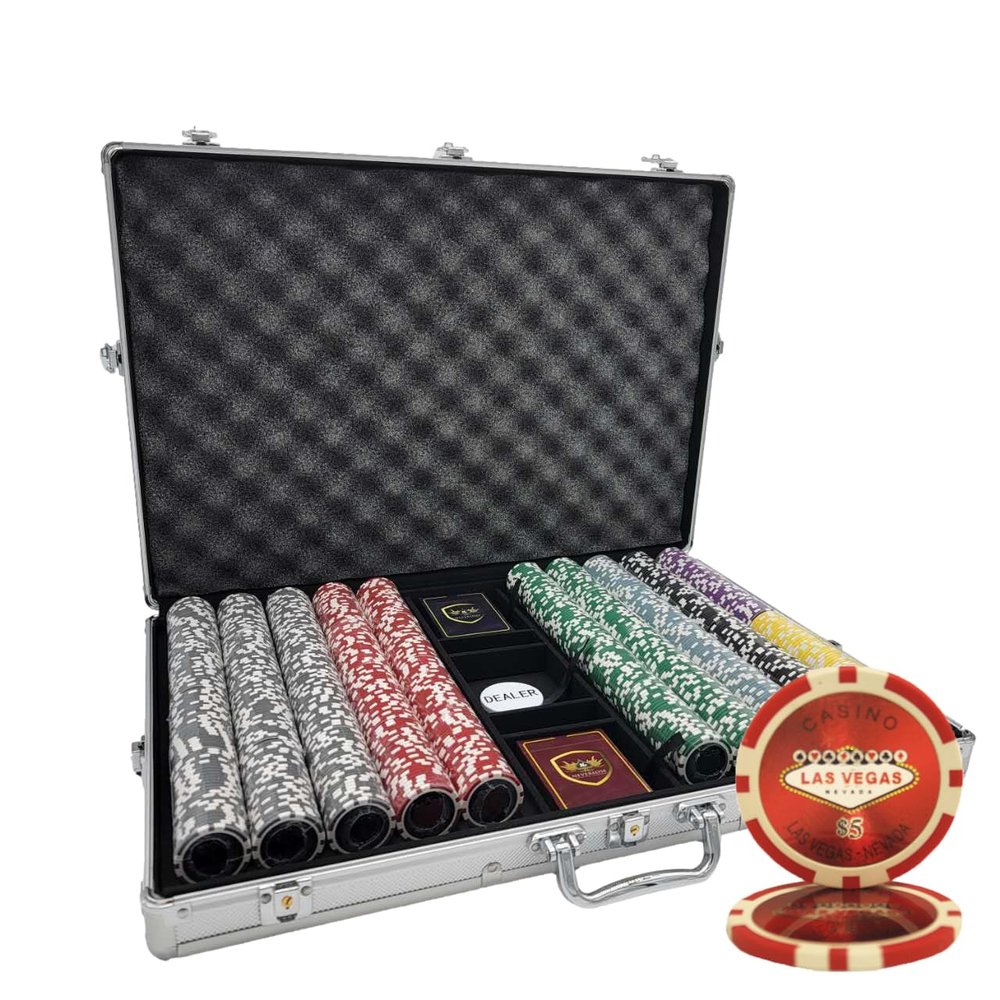 MRC 1000pcs Las Vegas Casino Poker Chips Set with Aluminum Case Custom Build