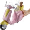 Barbie Toy Scooter with Puppy & Helmet Accessory, Pink & Yellow Moped with Basket, Kickstand & Seat Clip for Doll view 2