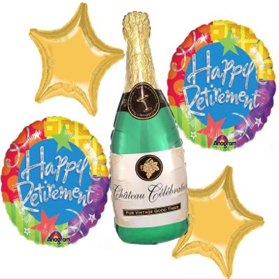 Anagram 22378 HAPPY Retirement Balloon Party Balloon Bouquet, Large, Multicolor, Pack of 1