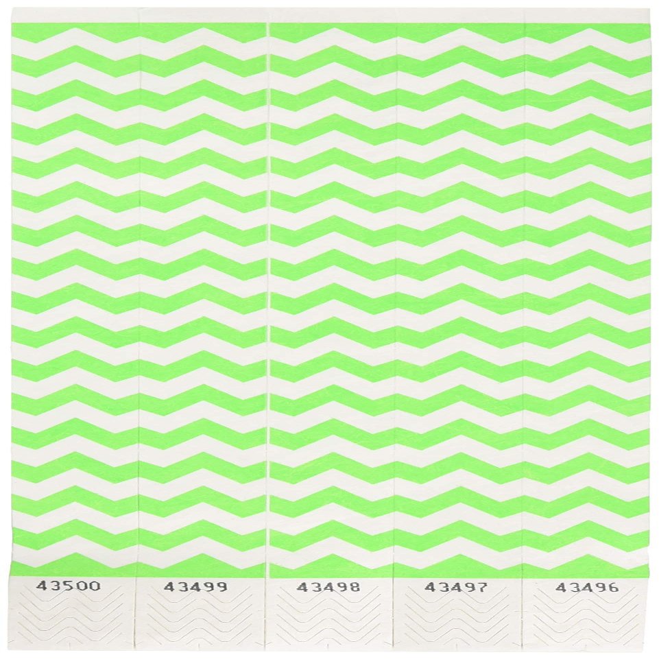 Amscan Green Chevron Wristbands Children's Party Supplies, One Size