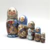 Unique Russian Nesting Dolls Country Girl Hand Carved Hand Painted 5 Piece Set view 2