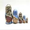 Unique Russian Nesting Dolls Country Girl Hand Carved Hand Painted 5 Piece Set view 3