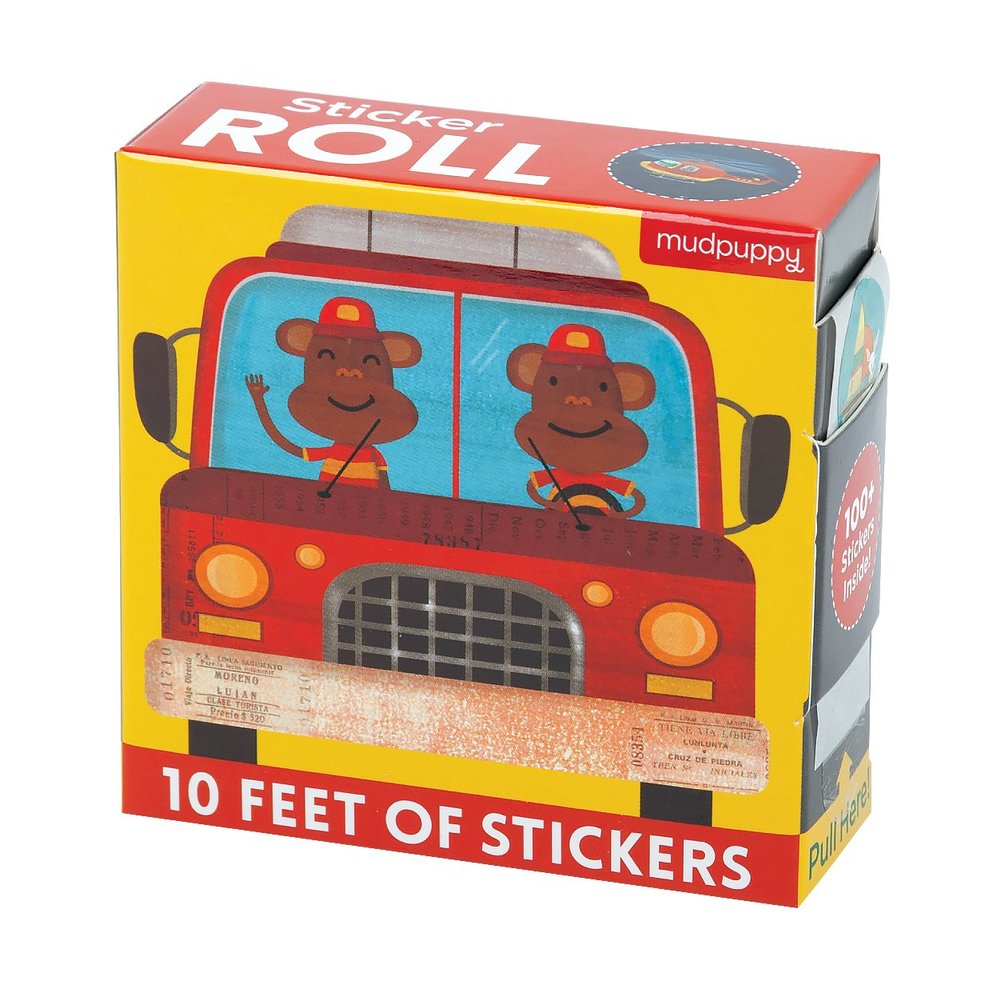 Mudpuppy Things That Go Sticker Roll