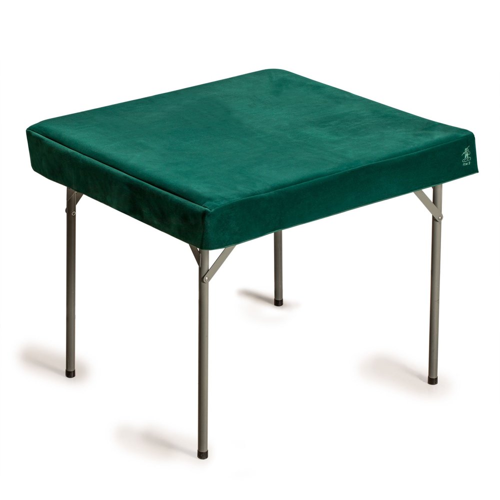Yellow Mountain Imports Professional Grade Green Square Table Cover - Perfect for Card Games, Mahjong, Dominos, Board Games, Tile Games, and Dominoes - 34.8 x 34.8 Inches (Table Cover only)