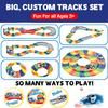 142 Pieces Police Patrol Chase Create a Road Super Snap Speedway - Magic Journey Flexible Track Set with LED Light Up Toy Cars view 4