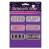 Amscan Bachelorette Bling Rings Costume (8 Piece), 2-3/4" x 1-1/4", Pink/Silver/Black view 1