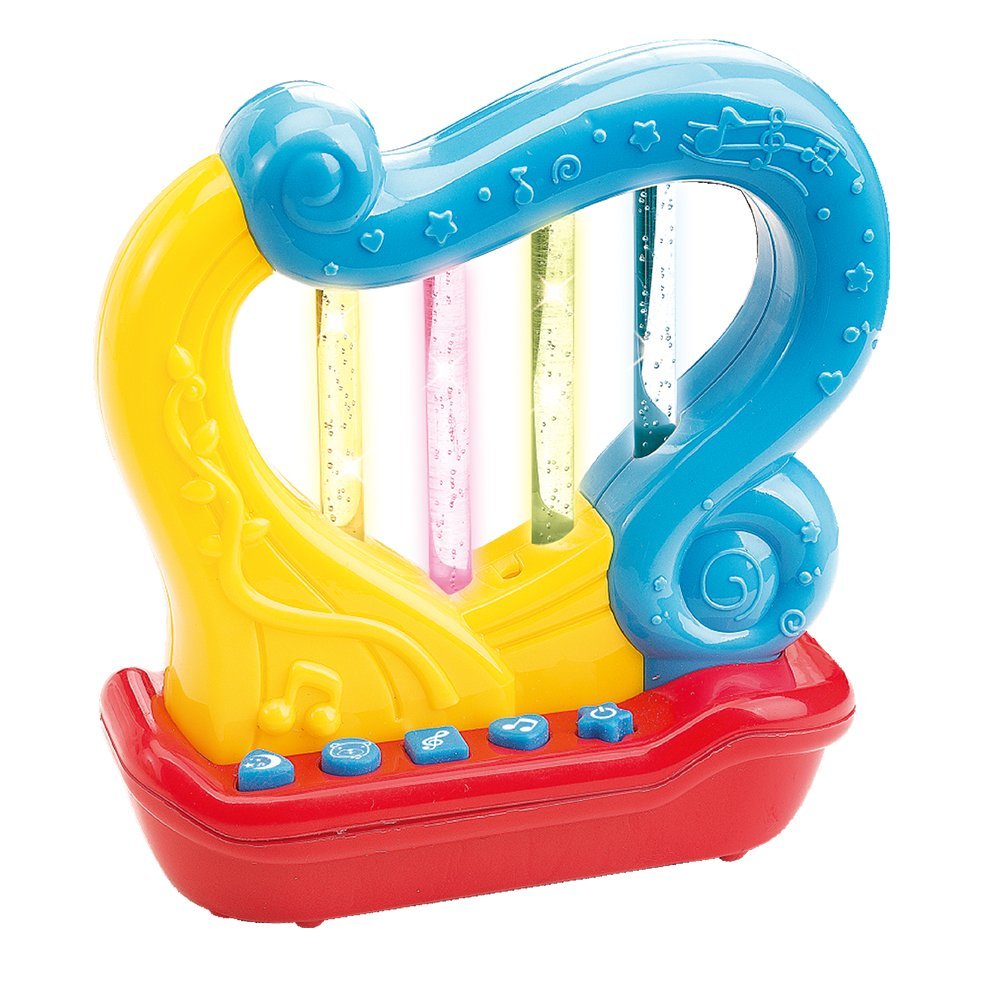 WEofferwhatYOUwant Baby Harp Interactive Musical Toy for Toddlers with LED Lights, Lullabies & Animal Sounds Educational String Instrument for Babies 18+ Months BPA-Free Batteries Included
