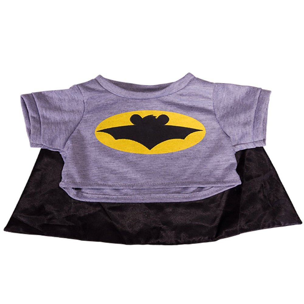 Bat Bear T-Shirt with Cape Teddy Bear Clothes Fits Most 14" - 18" Build-A-Bear and More