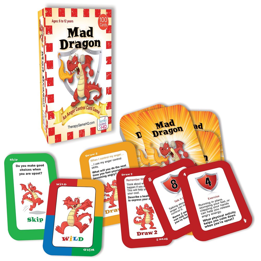 Mad Dragon - an Anger Control Card Game for Kids Aged 6 to 12. Fun and Therapeutic Card Game Teaching Anger Control.