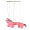 Artisan Owl Yarn and Plush Pink Unicorn Marionette Puppet - Wooden Feet and Detachable Strings, Styles Vary (Pink) view 2