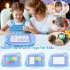 AiTuiTui Magnetic Drawing Board Mini Travel Doodle, Erasable Writing Sketch Colorful Pad Area Educational Learning Toy for Kid/Toddlers/Babies with 3 Stamps and 1 Pen (Sky Blue) view 2