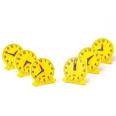 Didax Educational Resources, 5", 12 Hour Student Clock, Set of 6, Multi, 211550