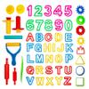 Kiddy Dough 45 Pieces Play Dough Tool Kit: Dough Accessories Set for Kids with Shapes, Numbers, Letters, Cutters, Dough Rollers, and Extruders view 1