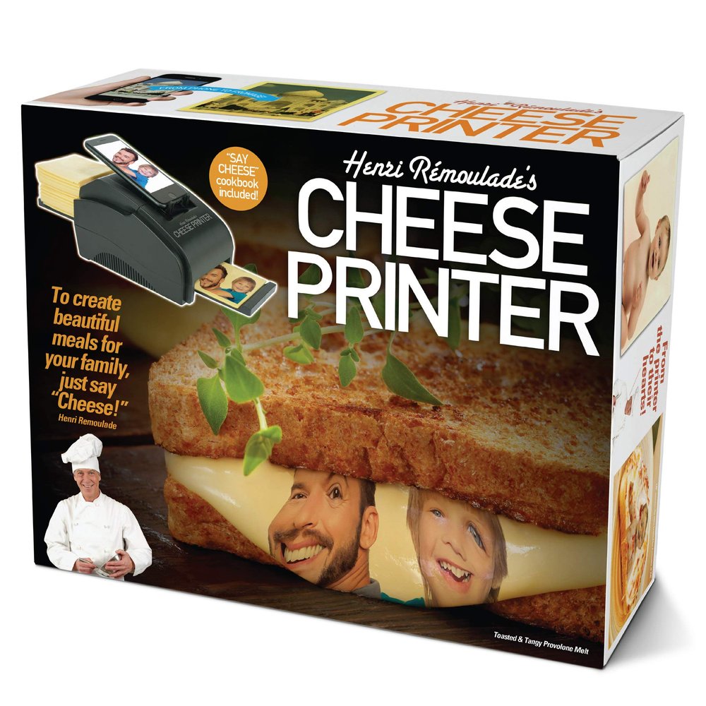 Prank-O Cheese Printer Gag Gift Empty Box, Birthday Gift Box, Wrap Your Real Present in a Convincing and Funny Fake Gift Box, Practical Joke for Birthday Presents, Holidays, Parties