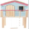 Lottie Wooden Tree House Playset with Ladder Slide and Swing for 7-Inch Dolls view 2