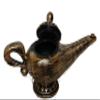 9" Aged Gold Paint Genie Lamp, Sultan, Harem Costume with Opening lid, Reusable view 2