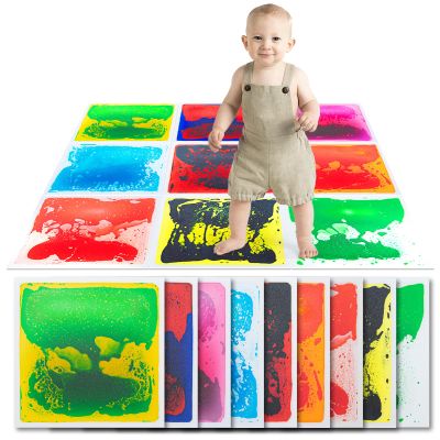 Art3d Liquid Fusion Activity Play Centers for Children, Toddler, Teens, 12" X 12" Pack of 9 Tiles