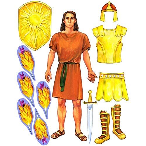 Christian Armor of God Felt Set for Bible Flannel Board Stories- 19" Figure + Lesson Guide- Precut