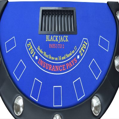 71'' Blackjack Table with Folding Legs (Blue Felt)