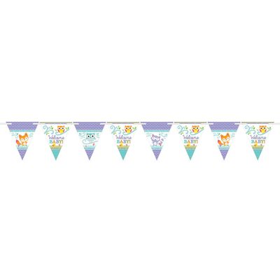 Amscan 121455 Woodland Welcome Pennant Banner, Multi Color,; 6"X 7"