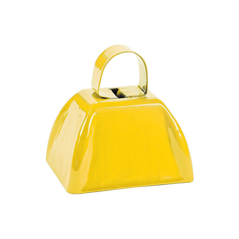 Fun Express Yellow Cowbells, Set of 12 - for Sporting Events, School Spirit and Party Noisemakers