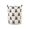 2-Pack Toy Canvas Storage Basket Organizer, Collapsible Laundry Hamper Bucket Burlap Bin For Nursery, Baby, Office, Bedroom, Closet, Laundry (Rabbit) view 1