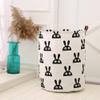 2-Pack Toy Canvas Storage Basket Organizer, Collapsible Laundry Hamper Bucket Burlap Bin For Nursery, Baby, Office, Bedroom, Closet, Laundry (Rabbit) view 2