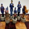 32 Piece Themed Set of Chess Men Pieces Civil War or American Revolution or WW2 - NO Board (American Civil War - General Queens) view 1