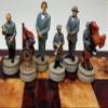32 Piece Themed Set of Chess Men Pieces Civil War or American Revolution or WW2 - NO Board (American Civil War - General Queens) view 2