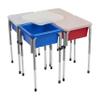 ECR4Kids 4-Station Sand and Water Adjustable Play Table, Sensory Bins, Blue/Red view 1