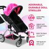 Mommy & Me Babyboo Doll Pram Foldable Doll Stroller with Basket, Convertible Seat, Adjustable Handle, Swiveling Wheels, and Free Carriage Bag (Multi Function) - Hot Pink view 2