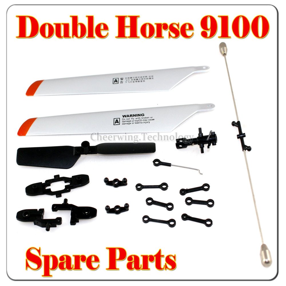 Double Horse 9100 Helicopter Spare Parts main Blade + blade Grip+connect buckle+balance bar+tail blade