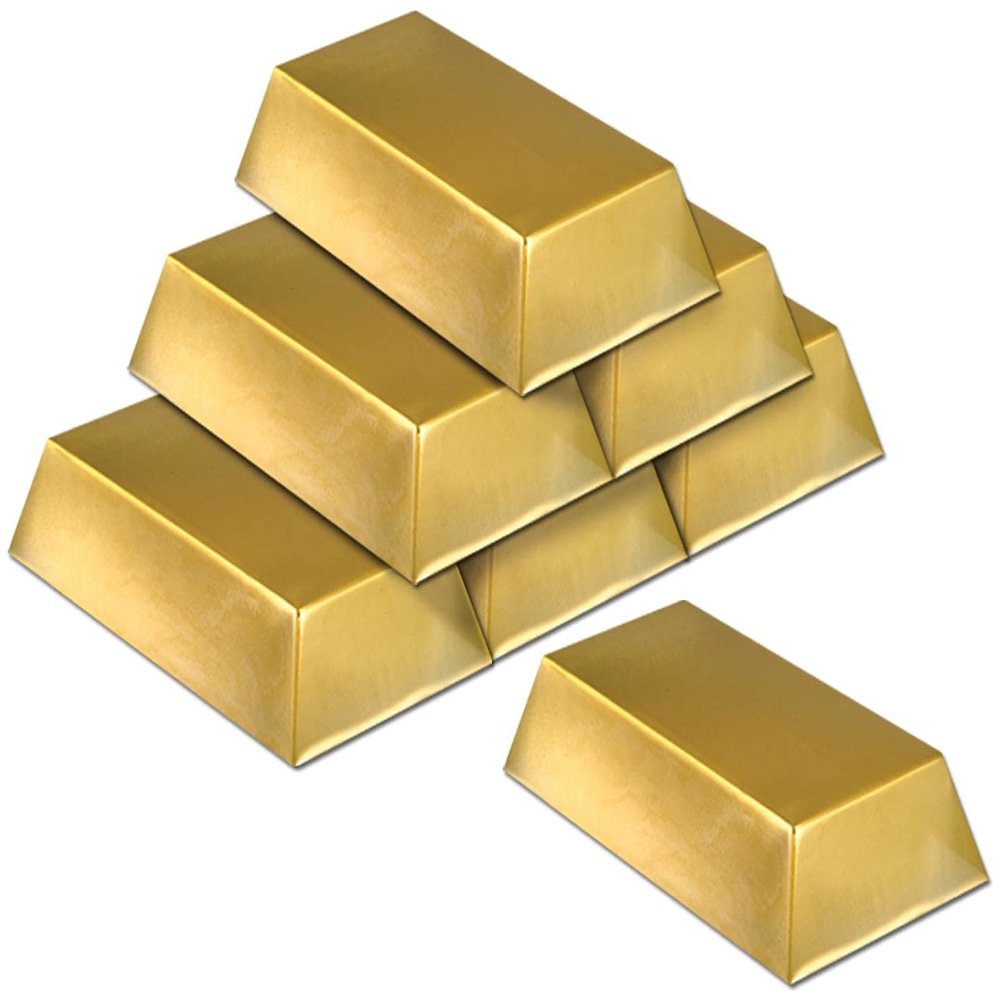 Gold Bar Decorations-6 Per Unit