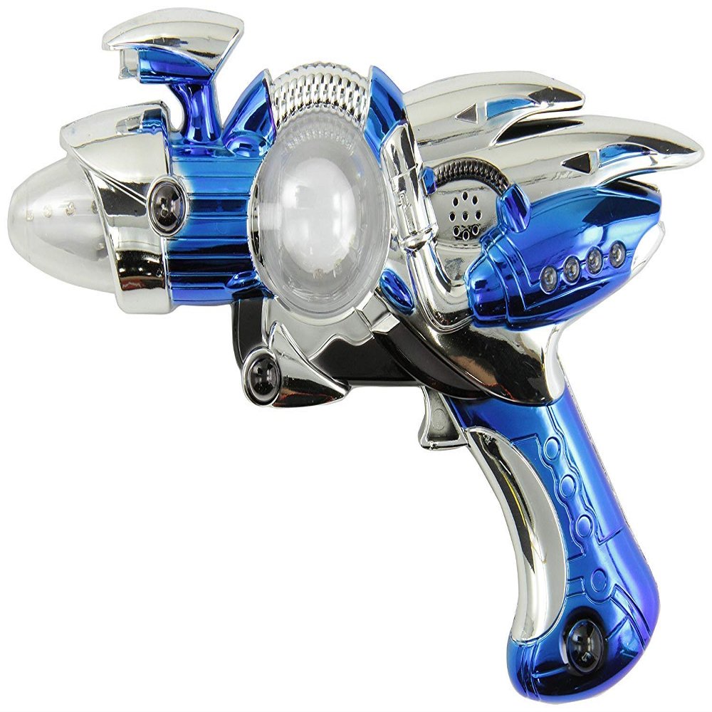Rhode Island Novelty Super Spinning Laser Space Blaster with LED Light & Sound (Colors May Vary)