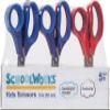 Fiskars Schoolworks 5" Scissors for Kids Ages 4-7 (12-Pack), Pointed-Tip Scissors for Kids, Back to School Supplies, Red and Blue view 2
