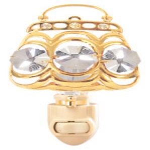 24k Gold Purse Night Light - Clear Mascot Crystal