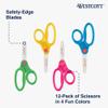 Westcott 14871 Right- and Left-Handed Scissors, Kids' Scissors, Back to School, Classroom Supplies, Ages 4-8, 5-Inch Blunt Tip, Assorted, 12 Pack view 2
