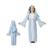 FE Premium Virgin Mary Costume for Kids - Biblical Nativity Dress for Christmas Pageant & Church Plays | Blue Polyester Gown with Headpiece for Girls Religious Performances view 1