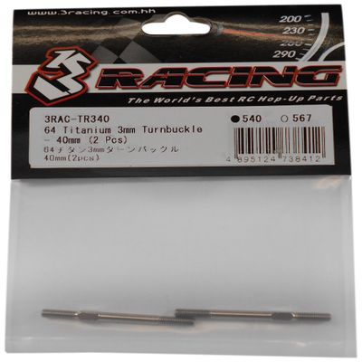 3 Racing 3RAC-TR340 64 Titanium 3mm Turnbuckle 40mm (2pcs) (Three Racing)
