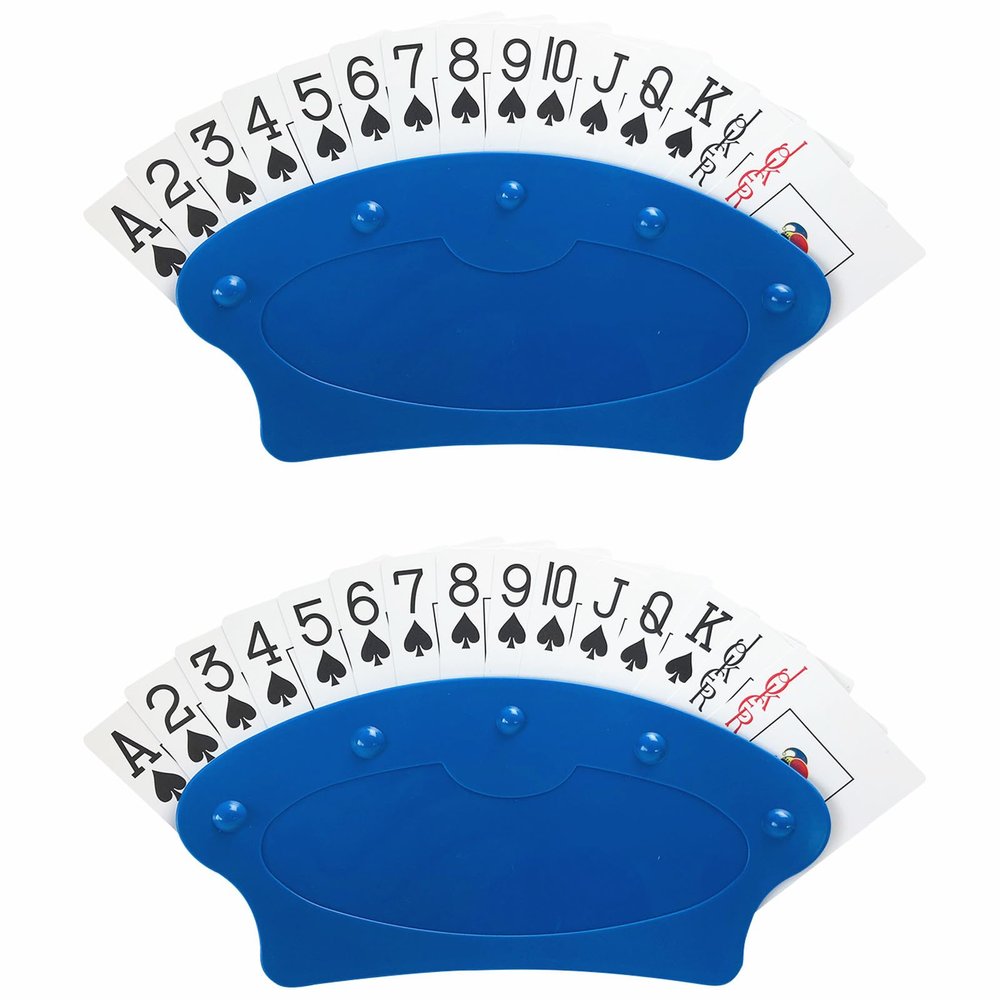 Card Holders for Playing Cards - 2Pack Canasta Cards Tray for Kids Adults Seniors Board Tabletop Games Great for Poker Parties, Family Game Nights