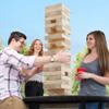 HEY! PLAY! Classic Giant Wooden Tower Blocks Stacking Game with Nylon Carrying Case  Outdoor Yard Games for Adults, Kids, Boys, and Girls view 2