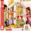 All Seasons Kids Wooden Dollhouse by Hape | Award Winning 3 Story Dolls House Toy with Furniture, Accessories, Movable Stairs and Reversible Season Theme L: 23.6, W: 11.8, H: 28.9 inch view 3