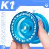 MAGICYOYO K1 Responsive Yoyo Professional, Hubstacks Yo-yo for Kids Beginners Dual Purpose YoYo with Unresponsive Bearing, Storage Bag + 12 Strings +Yo-Yo Glove +2 Yo yo Hubstacks (Crystal Blue) view 3